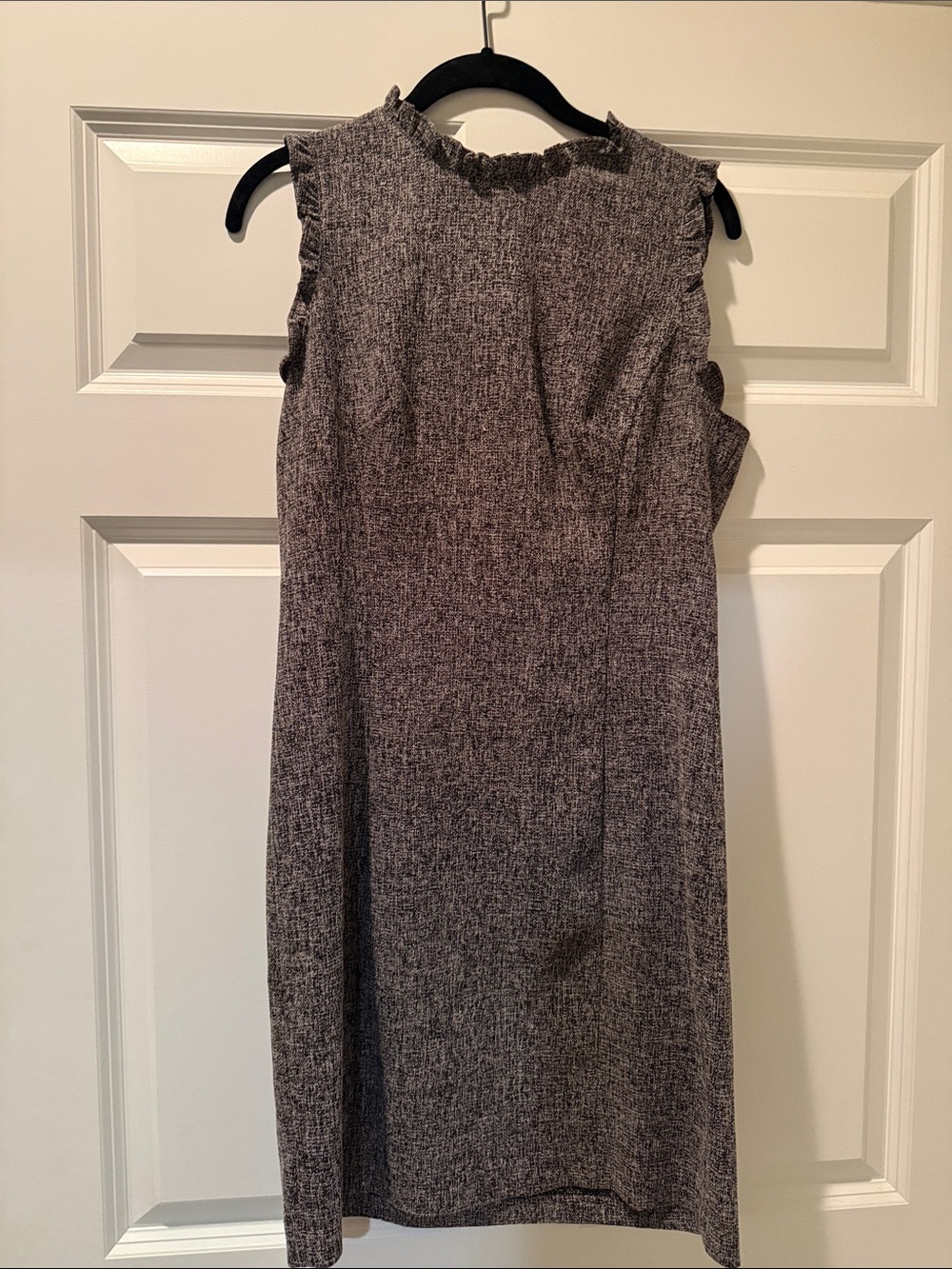 LOFT Textured Sleeveless Midi Dress in Charcoal Gray